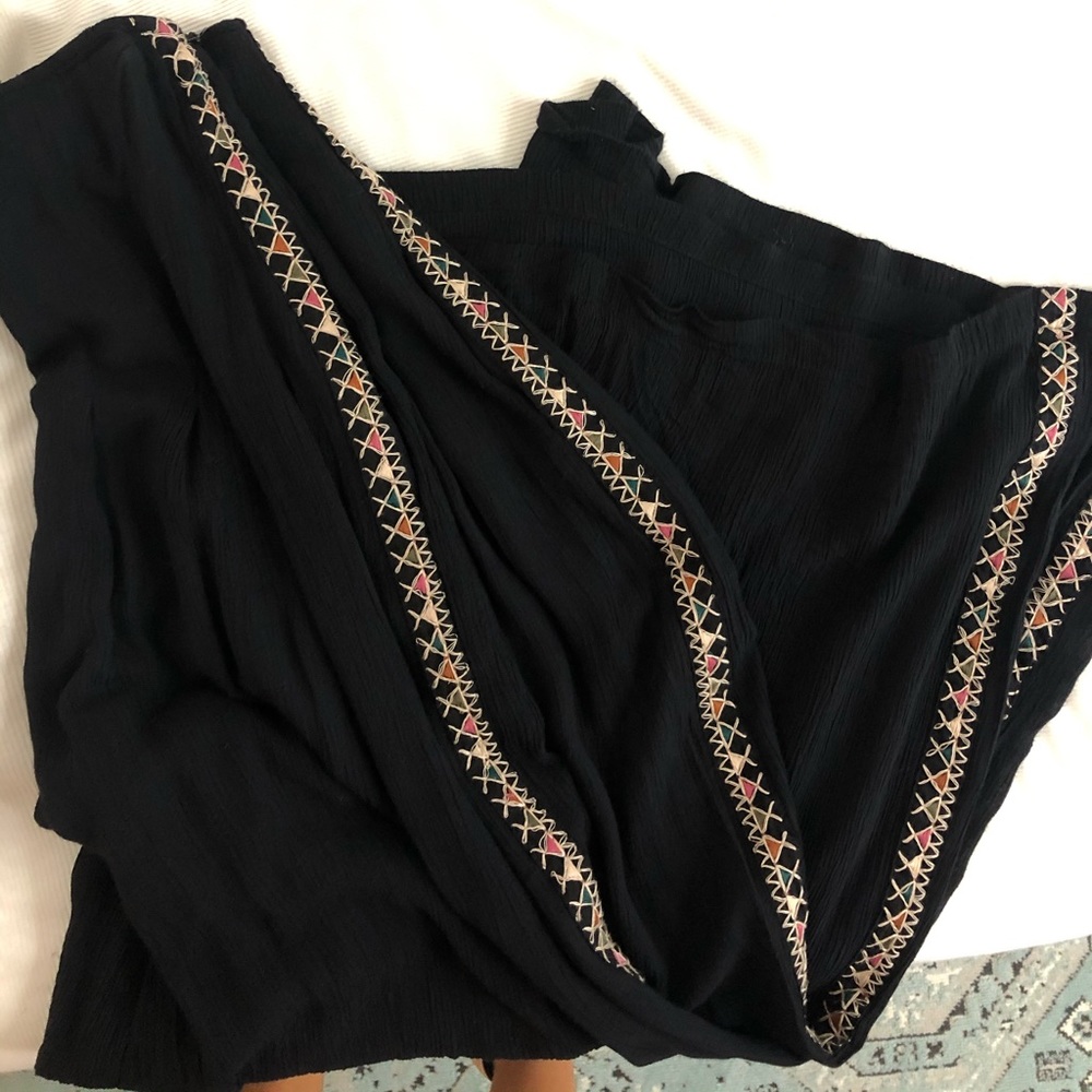 Free People black wide leg flowy pants.